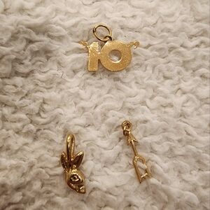 Elegant 14kt vintage  Gold Charm Set